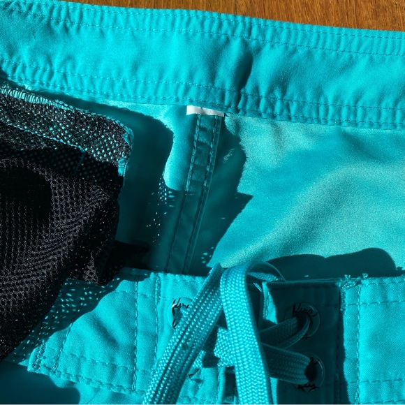 Low Rise Firefly Board Shorts in Turquoise - Picture 7 of 10